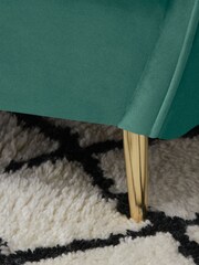 MADE.COM Modern Velvet Kingfisher Blue Kooper 2 Seater Sofa - Image 4 of 5