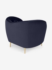 MADE.COM Modern Velvet Midnight Blue Kooper Accent Chair - Image 3 of 4