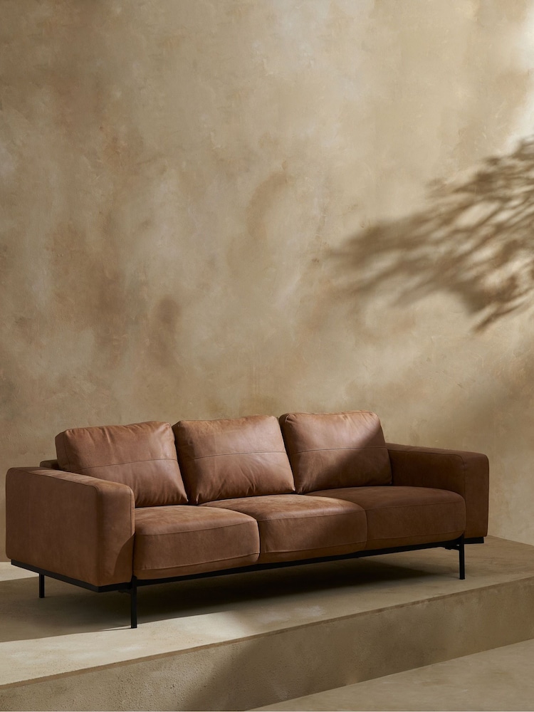MADE.COM Tan Jarrod 3 Seater Sofa - Image 1 of 6