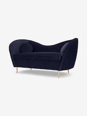 MADE.COM Modern Velvet Midnight Blue Kooper 2 Seater Sofa - Image 2 of 4