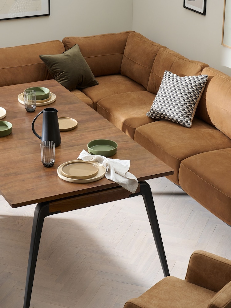 MADE.COM Tan Jarrod Leather Left Hand Facing Corner Sofa - Image 2 of 8