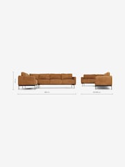 MADE.COM Tan Jarrod Leather Left Hand Facing Corner Sofa - Image 7 of 8