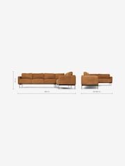 MADE.COM Tan Jarrod Leather Right Hand Facing Corner Sofa - Image 7 of 7