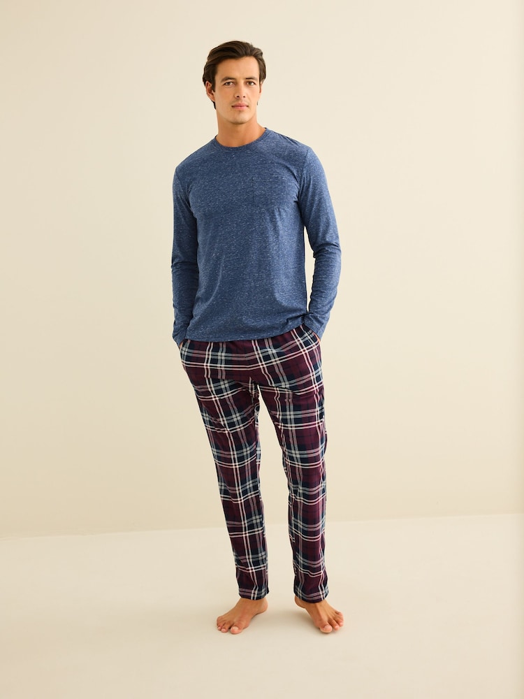 Grey/Plum Purple Cosy Motionflex Pyjama Sets 2 Pack - Image 2 of 10