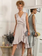 Серебристое платье с запахом Jolie Moi Sherlyn - Image 4 of 6
