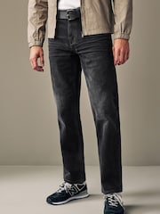 Black Straight Belted Authentic Jeans - Image 1 of 9