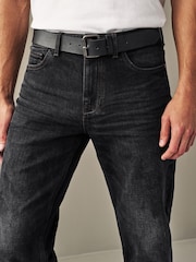Black Straight Belted Authentic Jeans - Image 4 of 9