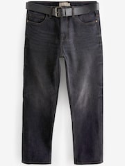Black Straight Belted Authentic Jeans - Image 6 of 9