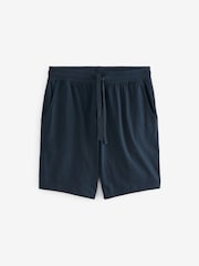 Blue Fine Stripe / Navy 100% Cotton Jersey Pyjama Shorts Set - Image 9 of 10