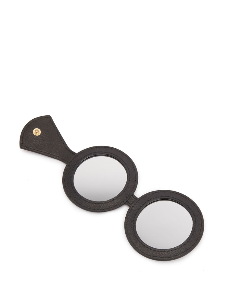 Lulu Guinness Padded Lip Gia Compact Mirror Black Bag - Image 1 of 3