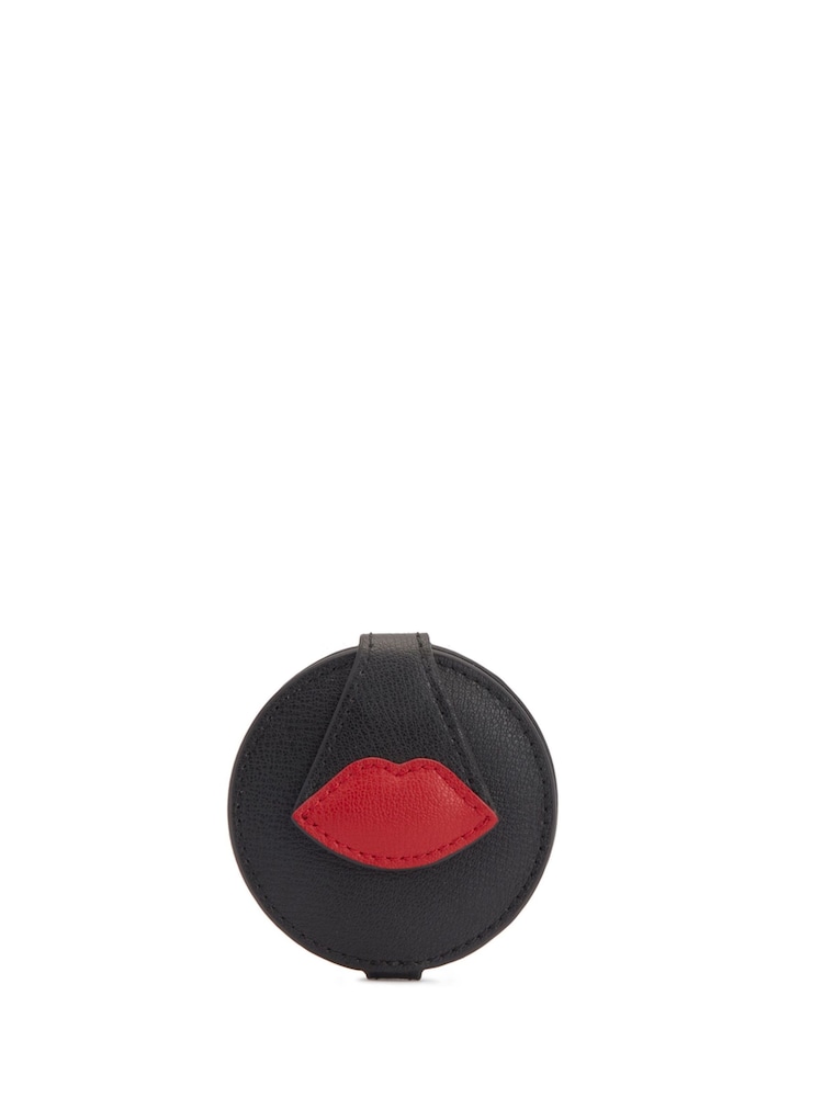 Lulu Guinness Padded Lip Gia Compact Mirror Black Bag - Image 2 of 3