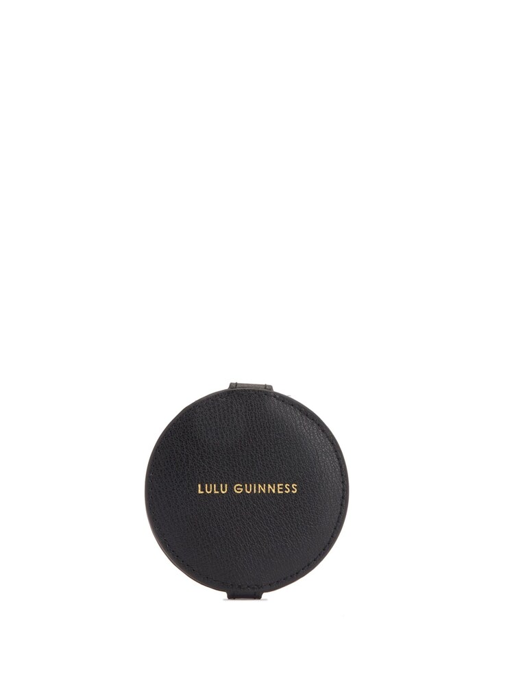 Lulu Guinness Padded Lip Gia Compact Mirror Black Bag - Image 3 of 3
