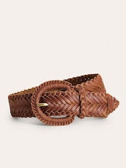 Boden Brown Woven Leather Belt - Image 1 of 5