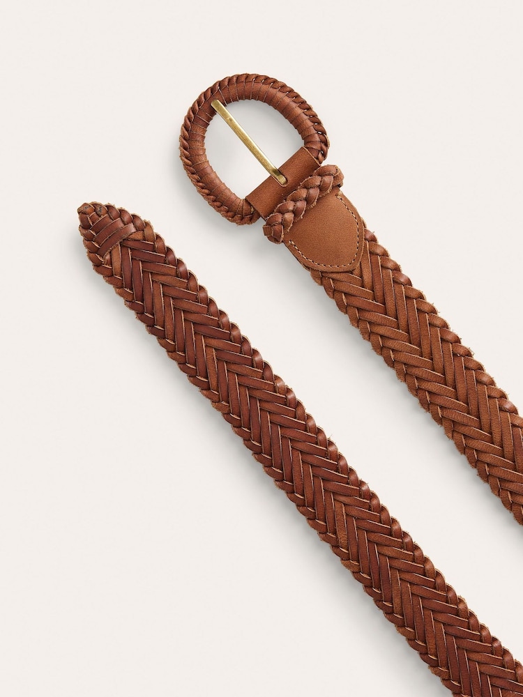 Boden Brown Woven Leather Belt - Image 2 of 5