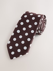 Chocolate Brown Polka Dot Design Tie - Image 1 of 2