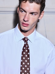 Chocolate Brown Polka Dot Design Tie - Image 3 of 4