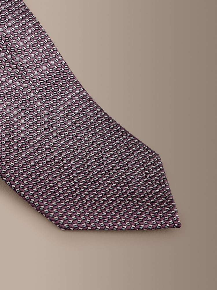 Burgundy Red Signature Textured Silk Tie - Image 2 of 3 Burgundy Red Signature Textured Silk Tie - Image 2 of 3