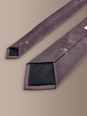 Burgundy Red Signature Textured Silk Tie - Image 3 of 3