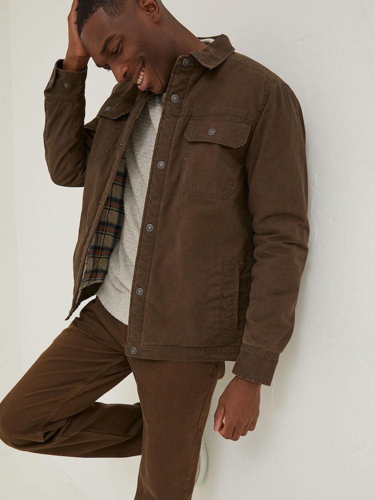 FatFace Brown Rutland Overshirt - Image 1 of 1 FatFace Brown Rutland Overshirt - Image 1 of 1