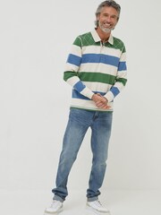 FatFace Green Block Stripe Rugby Shirt - Image 3 of 5