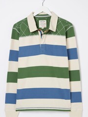 FatFace Green Block Stripe Rugby Shirt - Image 5 of 5