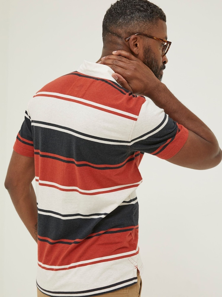 FatFace Red Hastings Stripe Polo Shirt - Image 2 of 5