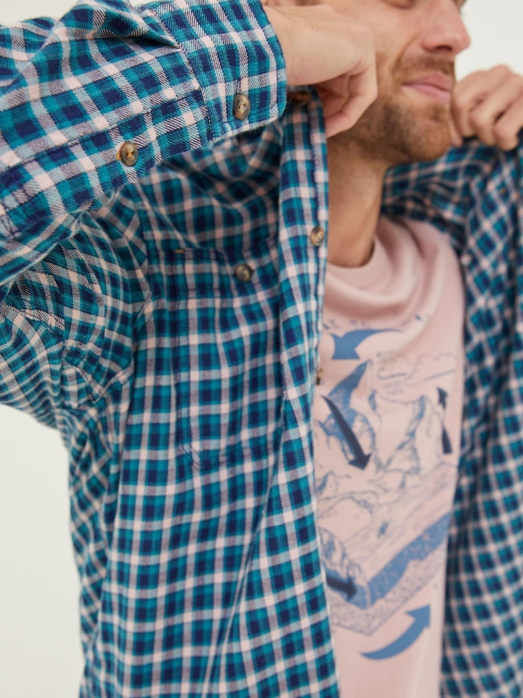 FatFace Blue Wently Check Shirt - Image 5 of 5