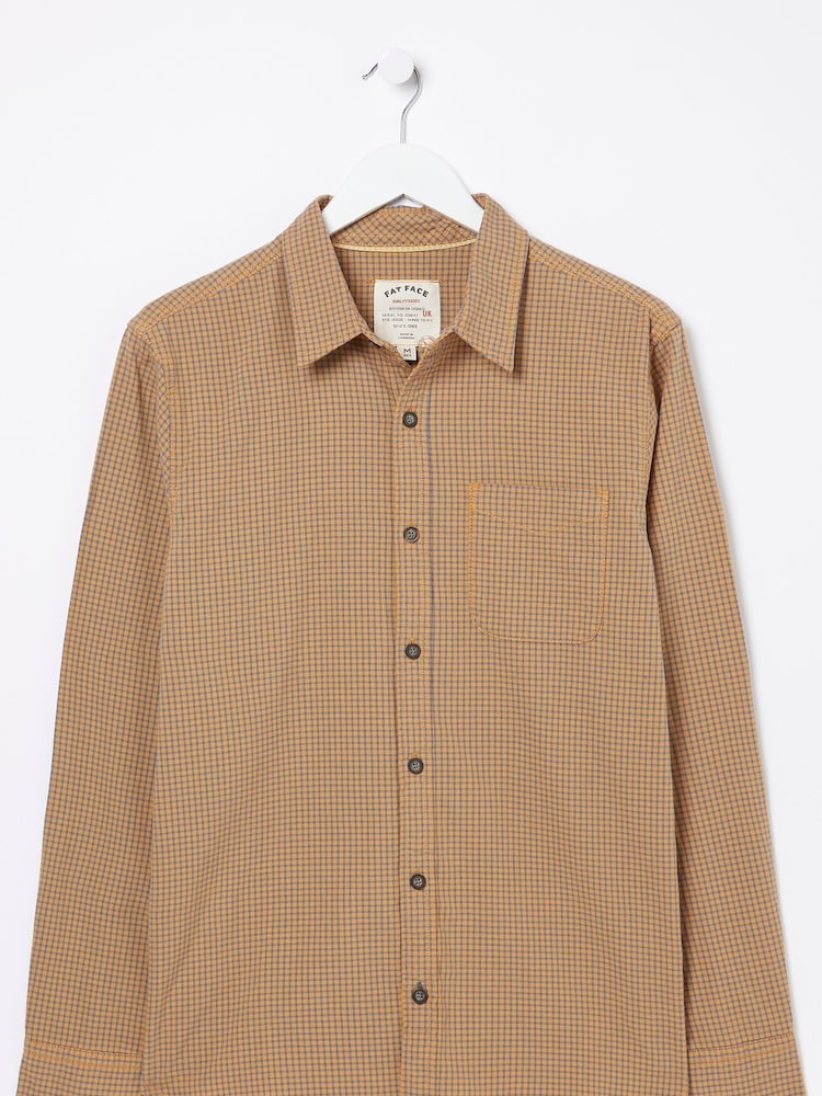 FatFace Yellow Gower Gingham Shirt - Image 5 of 5