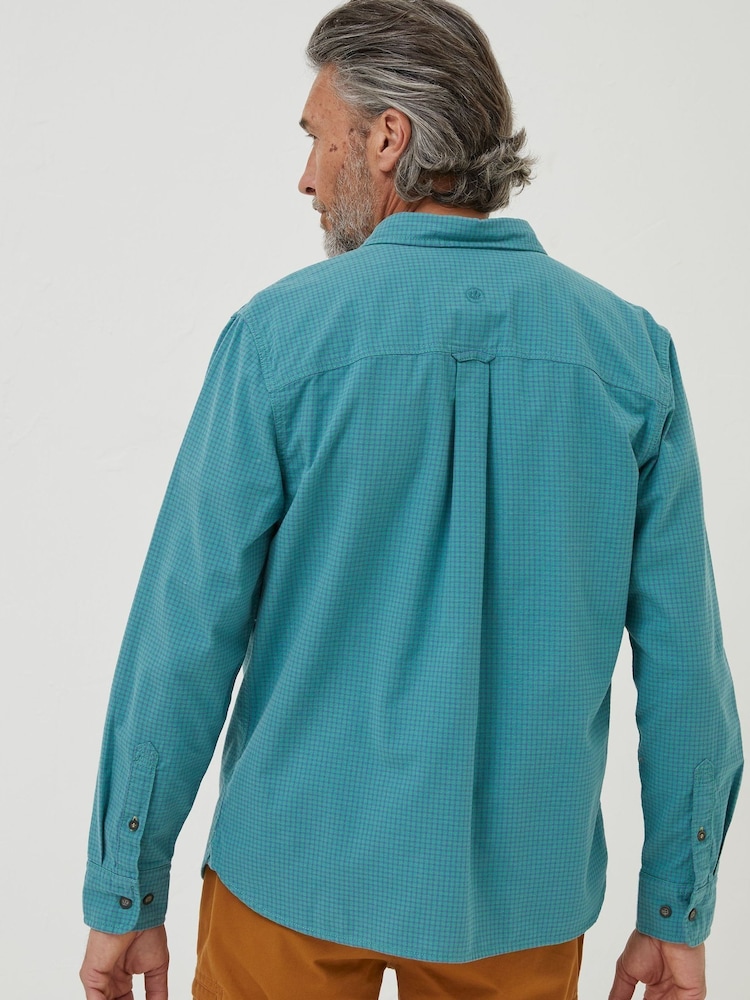FatFace Green Gower Gingham Shirt - Image 2 of 5 FatFace Green Gower Gingham Shirt - Image 2 of 5