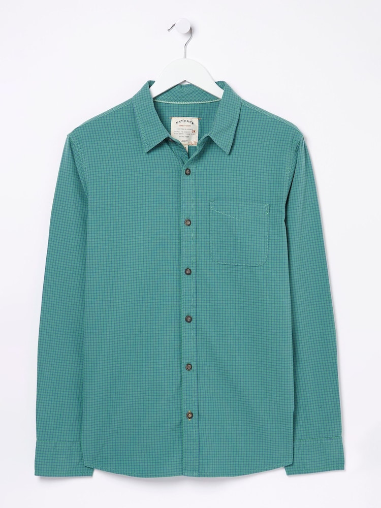 FatFace Green Gower Gingham Shirt - Image 5 of 5
