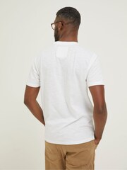 FatFace White Slub Henley T-Shirt - Image 2 of 4