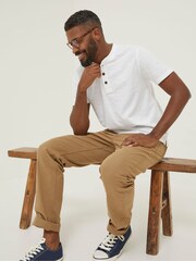 FatFace White Slub Henley T-Shirt - Image 3 of 4