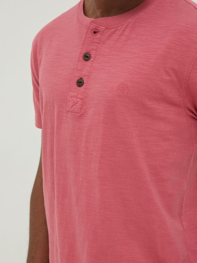 FatFace Pink Henley T-Shirt - Image 3 of 3