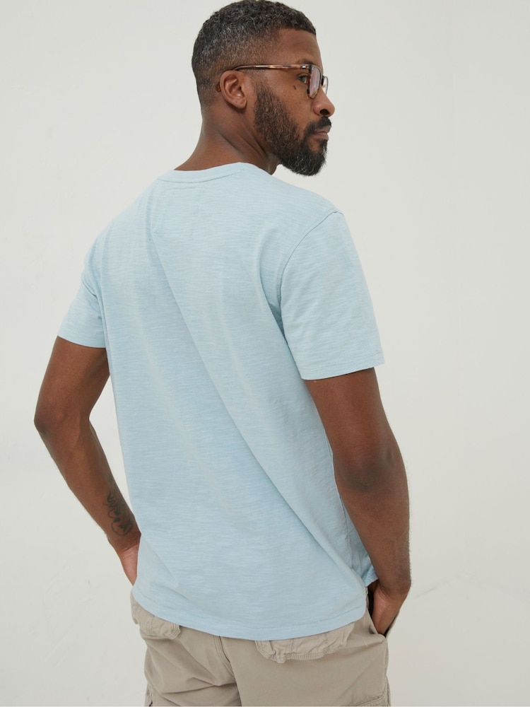 FatFace Blue Henley T-Shirt - Image 1 of 5