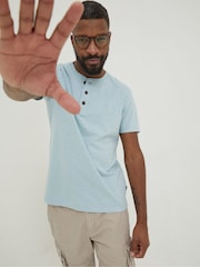 FatFace Blue Henley T-Shirt - Image 2 of 5