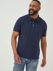 FatFace Blue Pique Polo Shirt - Image 4 of 5