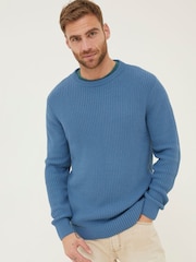 FatFace Blue Pembrey Cotton Jumper - Image 1 of 5