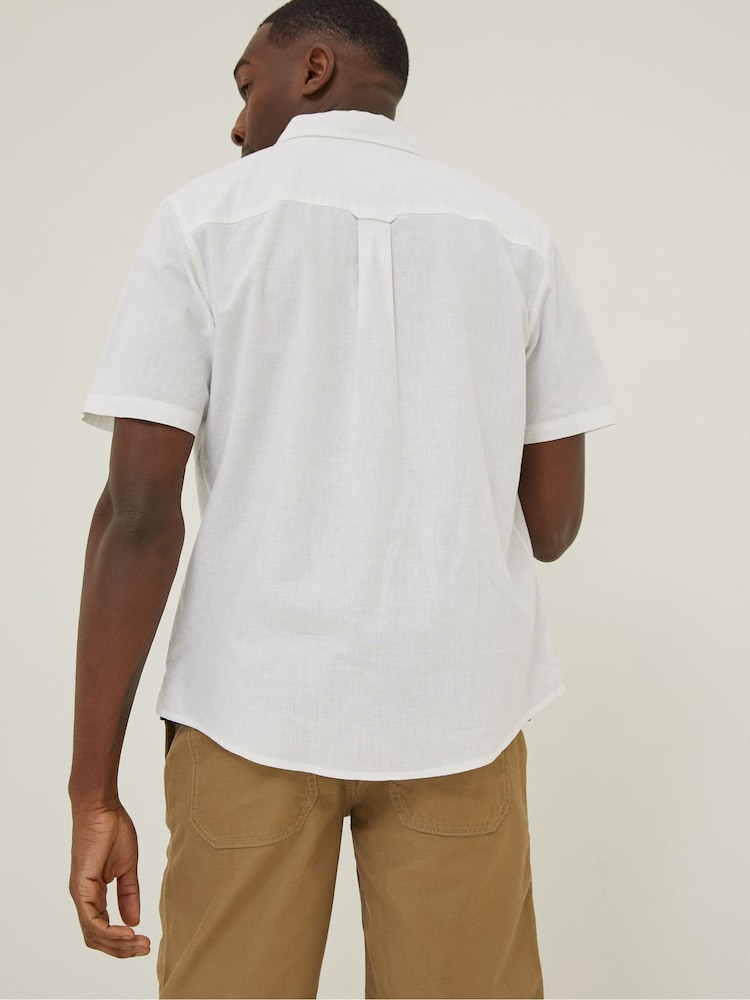 FatFace White Bugle Cotton Shirt - Image 2 of 5 FatFace White Bugle Cotton Shirt - Image 2 of 5