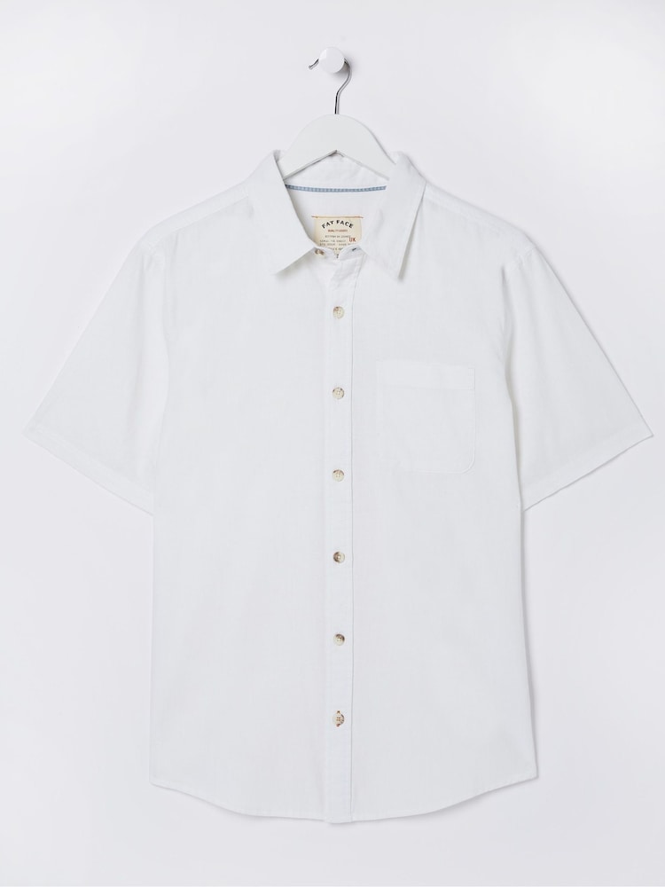 FatFace White Bugle Cotton Shirt - Image 4 of 4