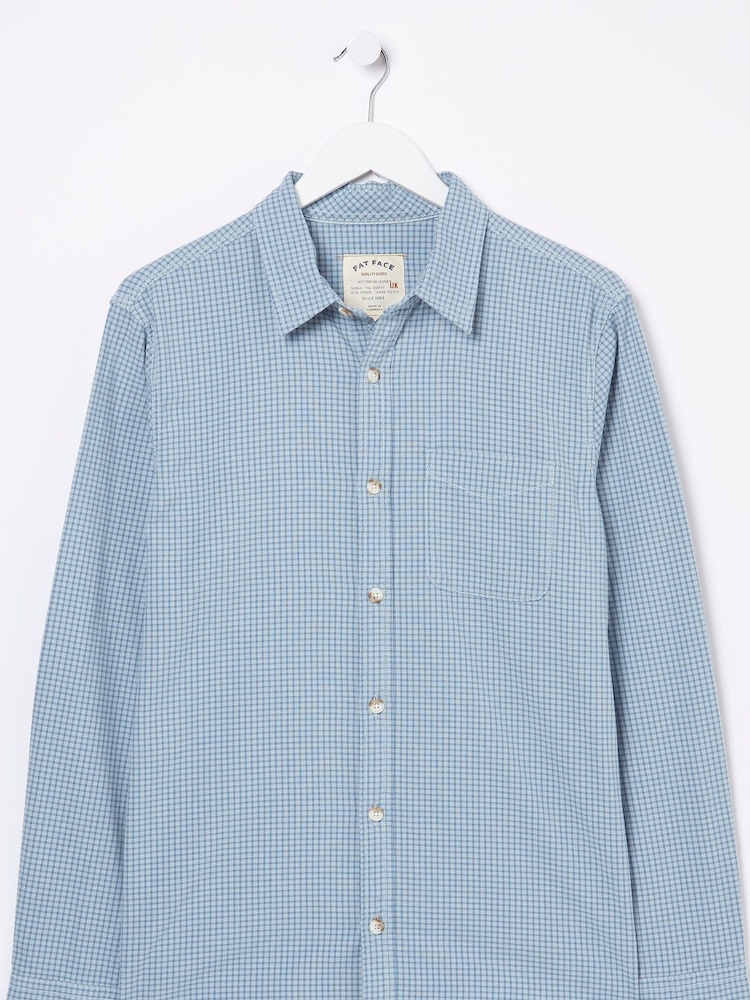 FatFace Blue Gower Gingham Shirt - Image 6 of 6