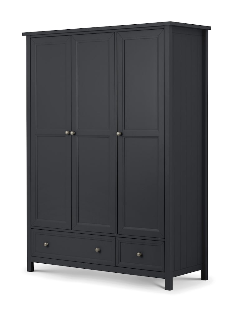 Julian Bowen Anthracite Maine Triple, 2 Drawers Wardrobe - Image 1 of 5