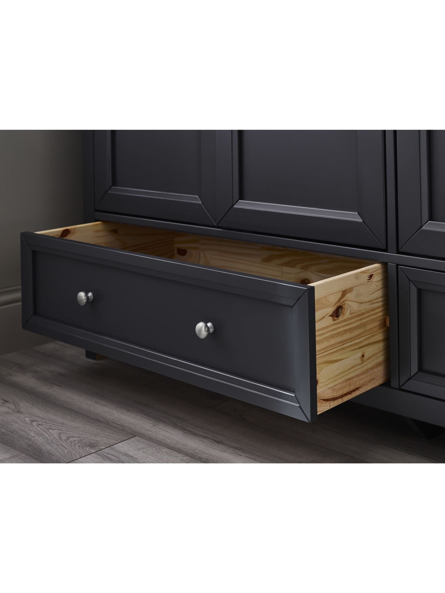 Buy Julian Bowen Anthracite Maine Triple, 2 Drawers Wardrobe from