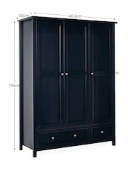 Julian Bowen Anthracite Maine Triple, 2 Drawers Wardrobe - Image 14 of 15
