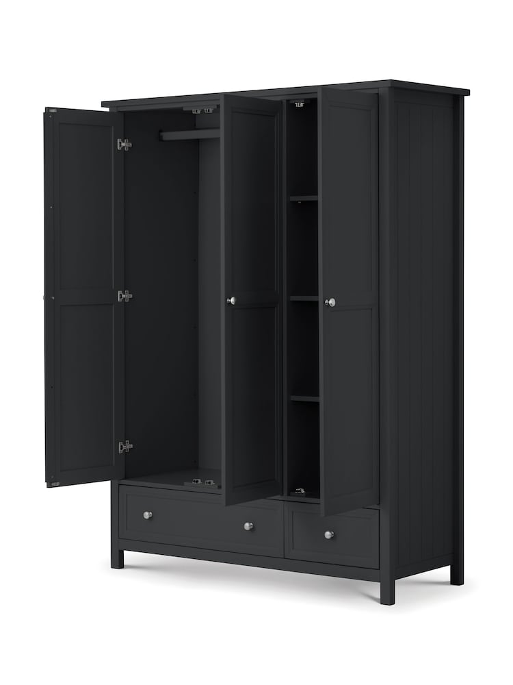 Julian Bowen Anthracite Maine Triple, 2 Drawers Wardrobe - Image 2 of 5