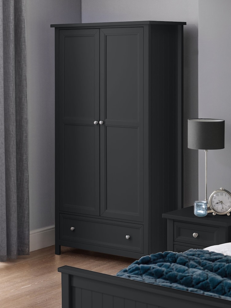 Julian Bowen Anthracite Maine Double, 1 Drawer Wardrobe - Image 1 of 5