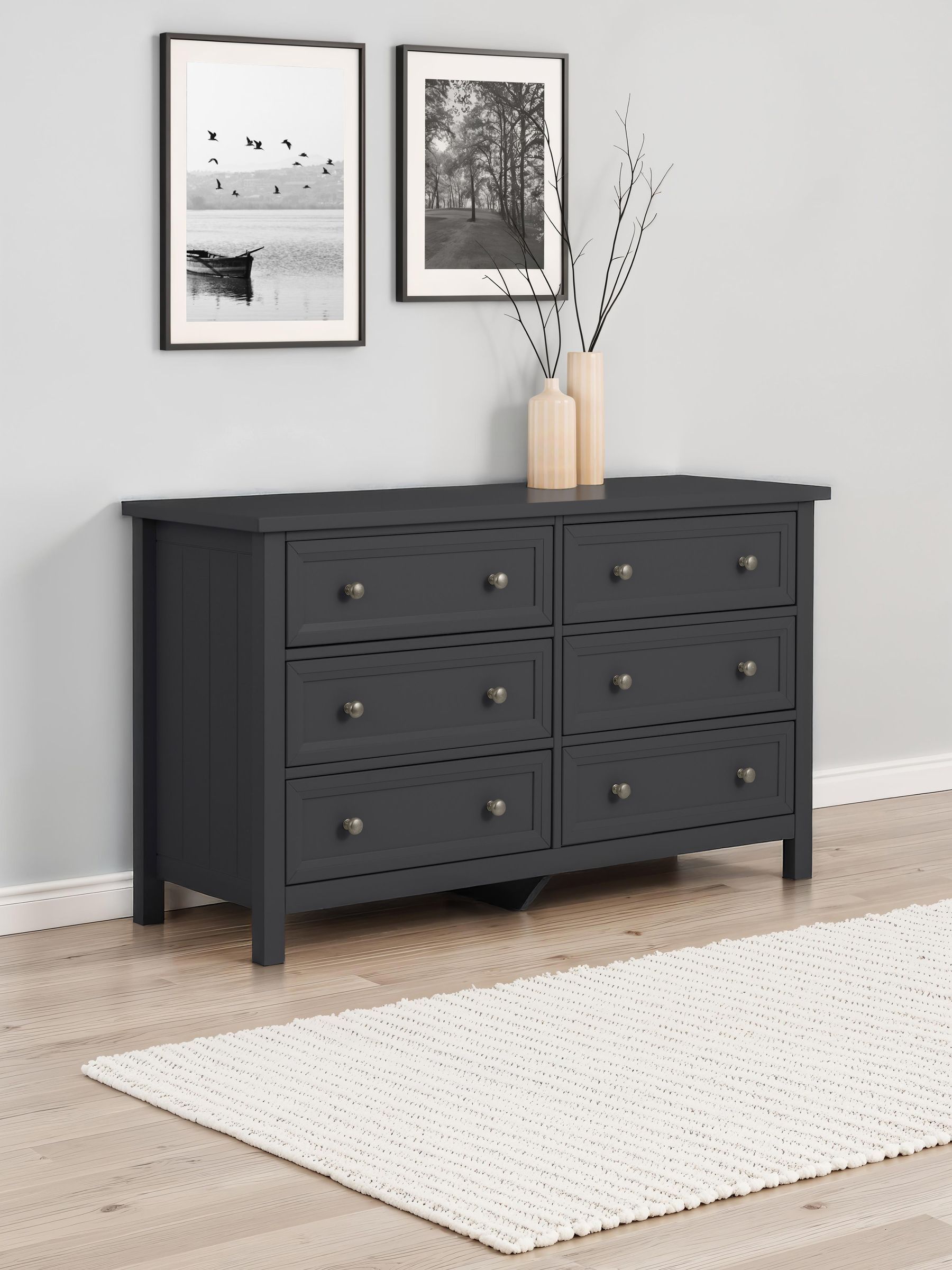 Julian Bowen Maine 6 Drawer Wide Chest Anthracite - Image 3