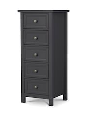 Julian Bowen Anthracite Maine 5 Drawer Tall Chest of Drawers - Image 1 of 4