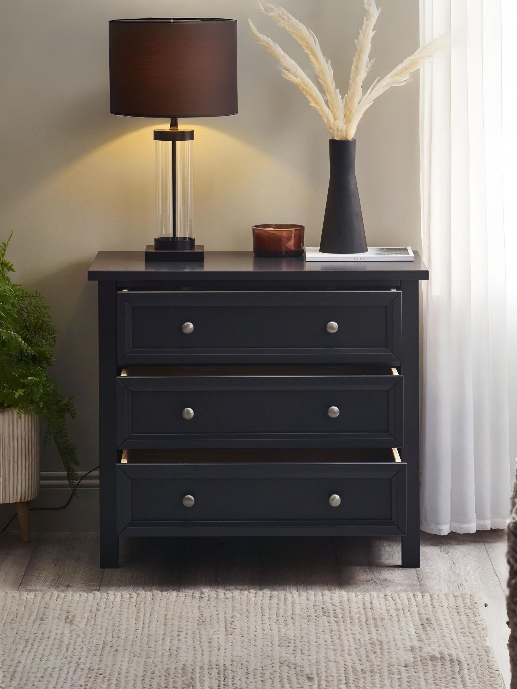 B&Q - Maine 3 Drawer Wide ChestAnthracite - Image 4