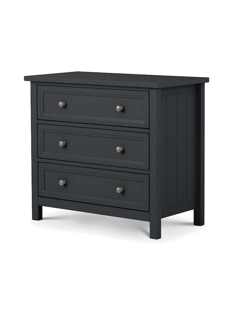 Julian Bowen Anthracite Maine 3 Drawer Chest of Drawers - Image 1 of 4