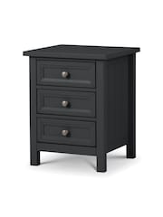 Julian Bowen Anthracite Maine 3 Drawer Bedside Table - Image 2 of 5